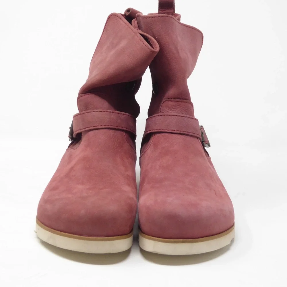 Birkenstock Magdala Footprints Mid Boot Burgundy Leather Buckle Strap 37 / 6